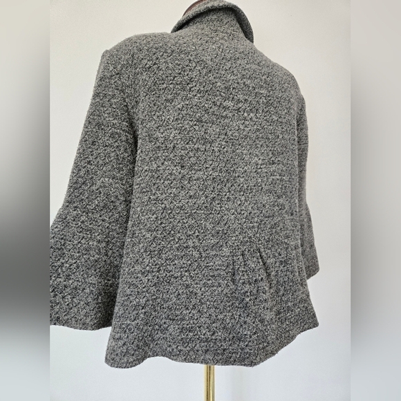 OLSEN EUROPE Virgin Wool Grey 3/4 Sleeve Sweater. Size 14 - Picture 6 of 12